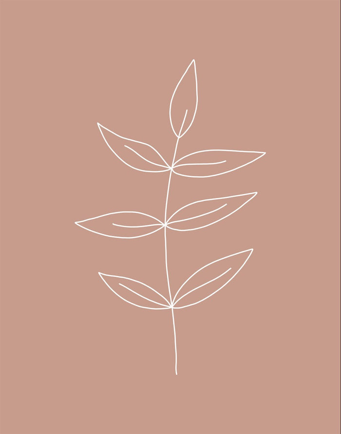 Minimalist Leaves Pink Gallery Wrap