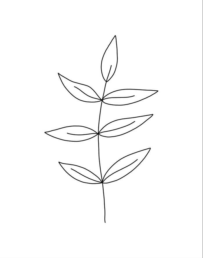 Minimalist Leaves White