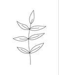 Minimalist Leaves White