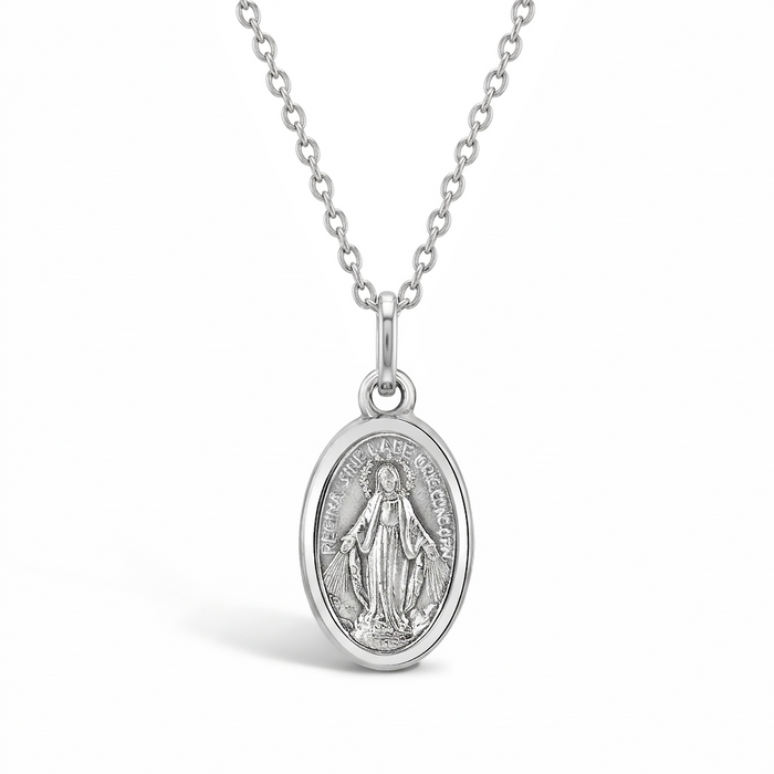 Miraculous Virgin Mary Toddler/Kids Necklace Religious - Sterling Silver