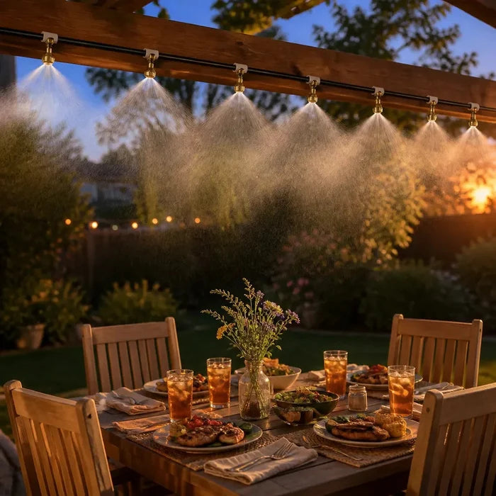 Mistara – Outdoor Patio Misting Cooling System with Brass Nozzles, 33ft