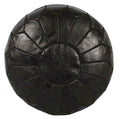 Moroccan Leather Pouf - Black - Moroccan Corridor