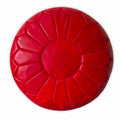 Moroccan Leather Ottoman - Red