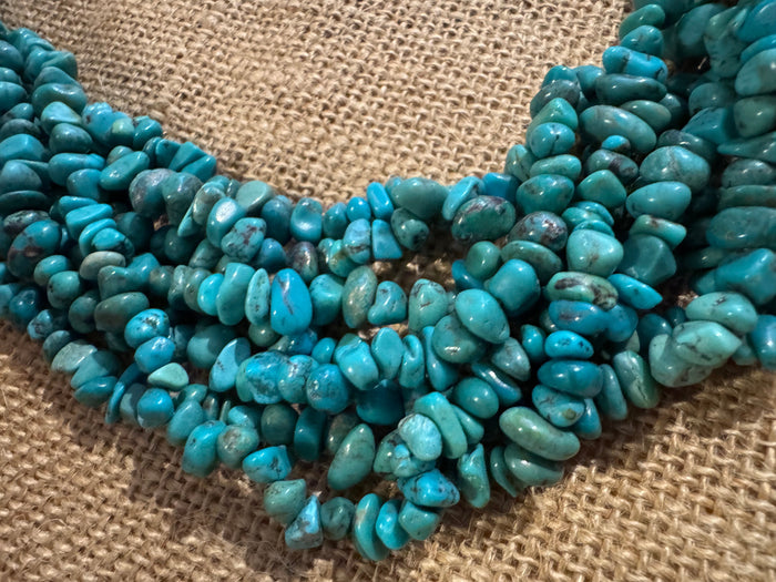 Multi-Strand 16" Turquoise Chip Bead Necklace – Natural Beauty and Timeless Style