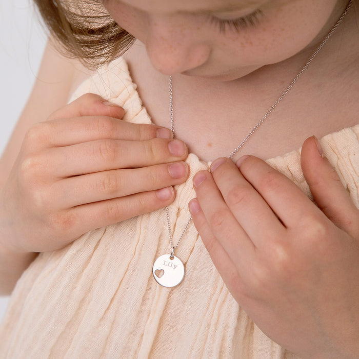 Mystical Heart Kids / Children's / Girls Pendant/Necklace With Charms - Sterling Silver