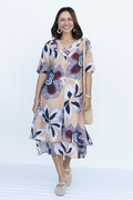 Nala Beige Flower Layers Dress
