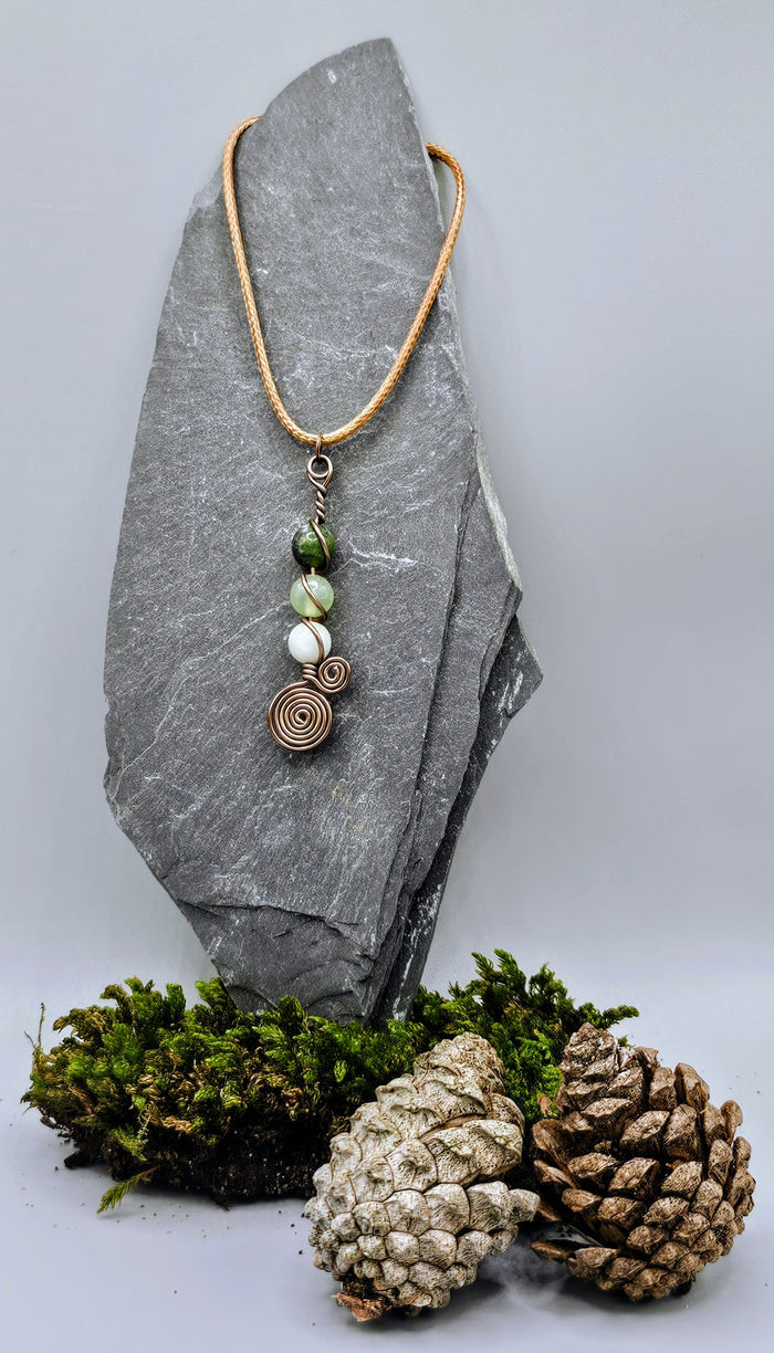 Natural Jade double twist pendant