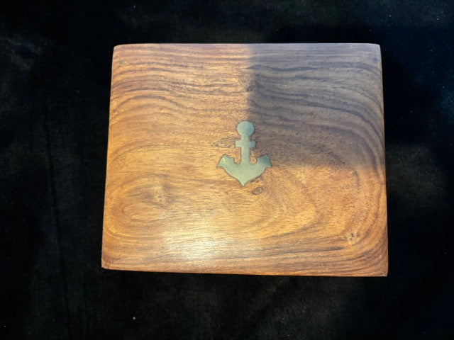 Nautical Sextant in Hardwood Presentation Box with Anchor Inlay - Annapolis Maritime Antiques