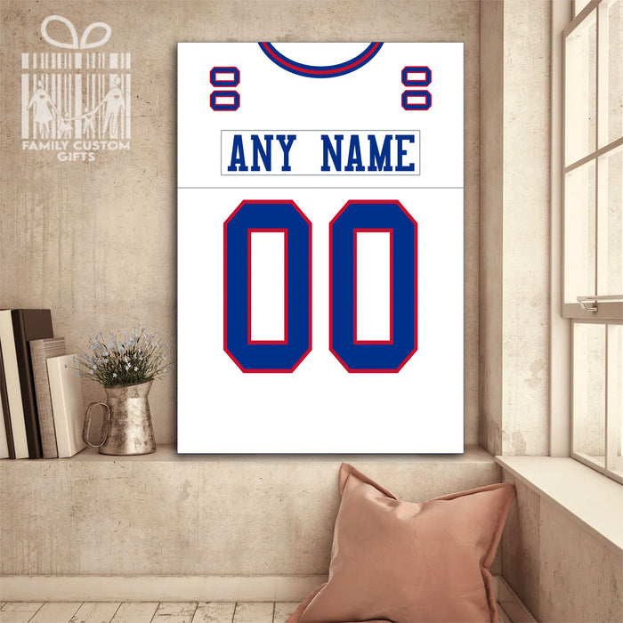 New York Jersey Custom Canvas Print Wall Art for Boy Girl Men Women Football Personalized Canvas Art