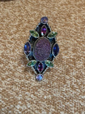 Nicky Butler Raj Limited Edition Druzy Ring – Sterling Silver Statement - Size 7