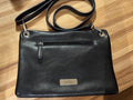 Nicole Miller New York Black Faux Leather Crossbody Bag