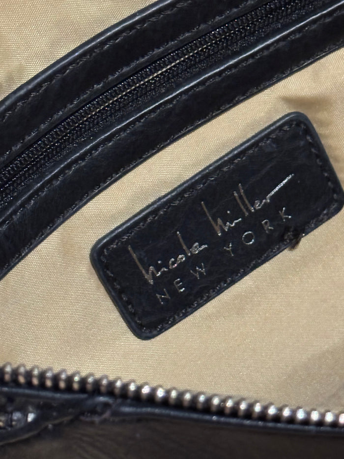 Nicole Miller New York Black Faux Leather Crossbody Bag