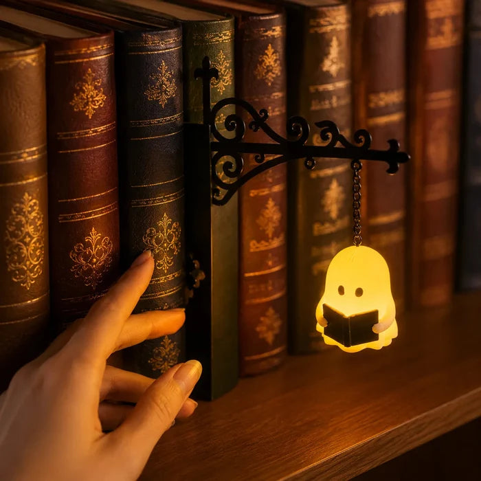 Nooklyn – Miniature Hanging Bookshelf Lantern with Warm LED Glow