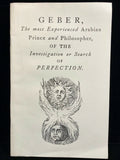 OF THE INVESTIGATION OR SEARCH OF PERFECTION - Geber, 1983 - OCCULT ALCHEMY