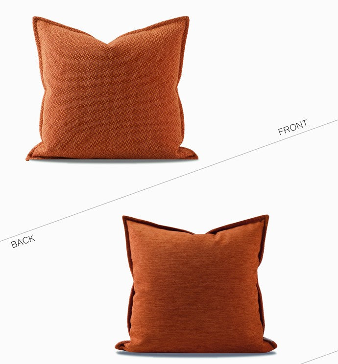 Orange Square Modern Throw Pillows for Couch, Large Contemporary Modern Sofa Pillows, Simple Decorative Throw Pillows, Large Throw Pillow for Interior Design-Paintingforhome