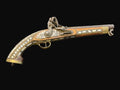 #Ottoman / Balkan Style Flintlock Pistol with Bone Inlay Decoration - Annapolis Maritime Antiques
