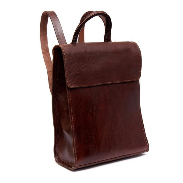 Paris Leather Slim Backpack - Brown