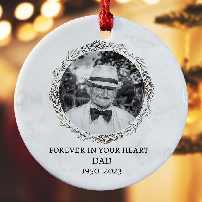 Personalized Memorial Ornaments for Dad | In Memory Photo Ornament