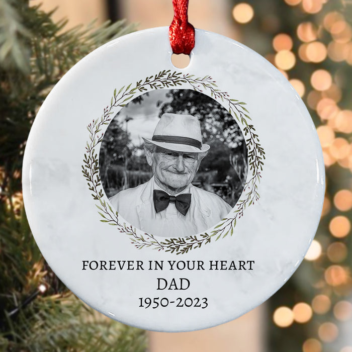 Personalized Memorial Ornaments for Dad | In Memory Photo Ornament