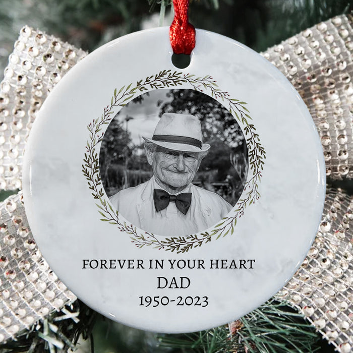 Personalized Memorial Ornaments for Dad | In Memory Photo Ornament