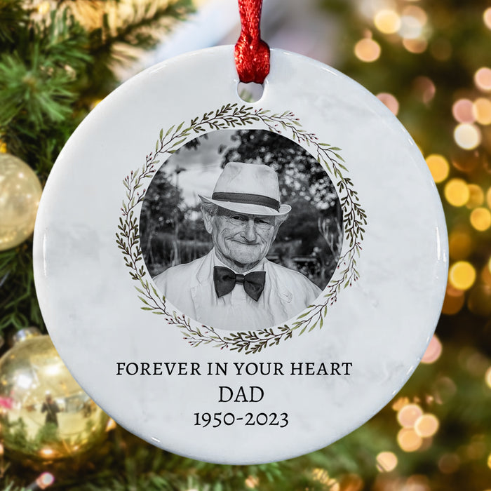 Personalized Memorial Ornaments for Dad | In Memory Photo Ornament