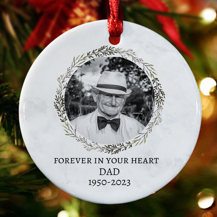 Personalized Memorial Ornaments for Dad | In Memory Photo Ornament