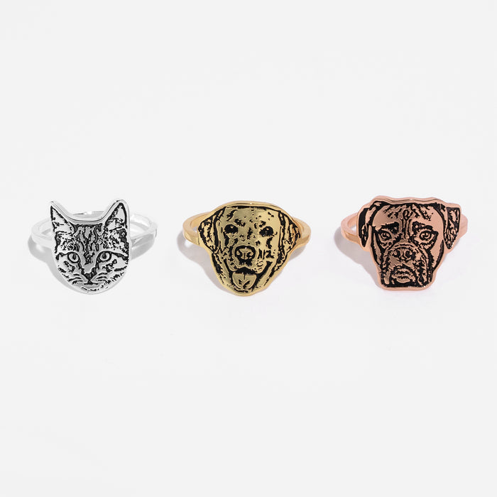 Pet Face Cutout Ring