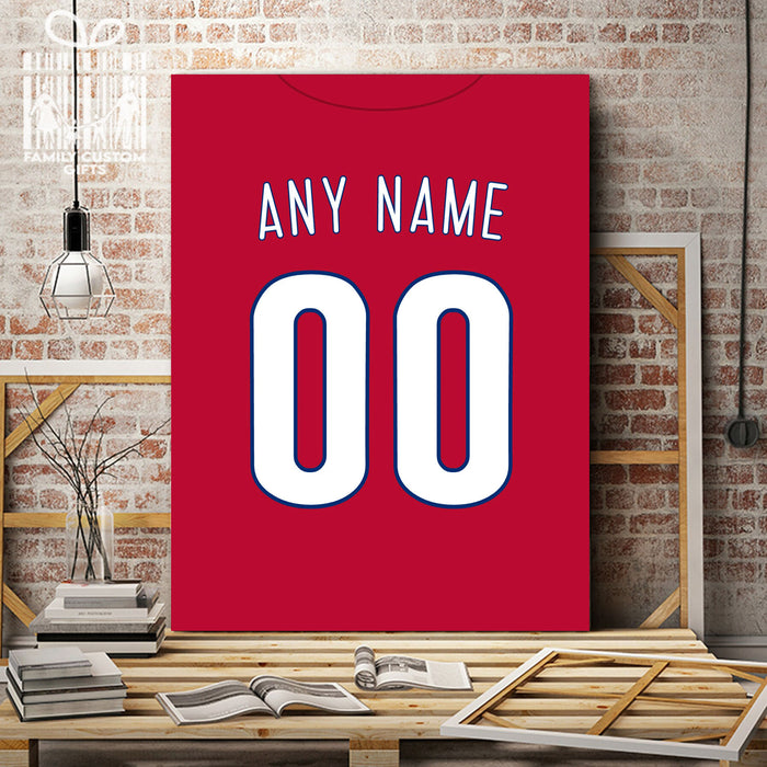 Philadelphia Jersey Custom Canvas Print Wall Art for Boy Girl Men Women Baseball Personalized Canvas Art