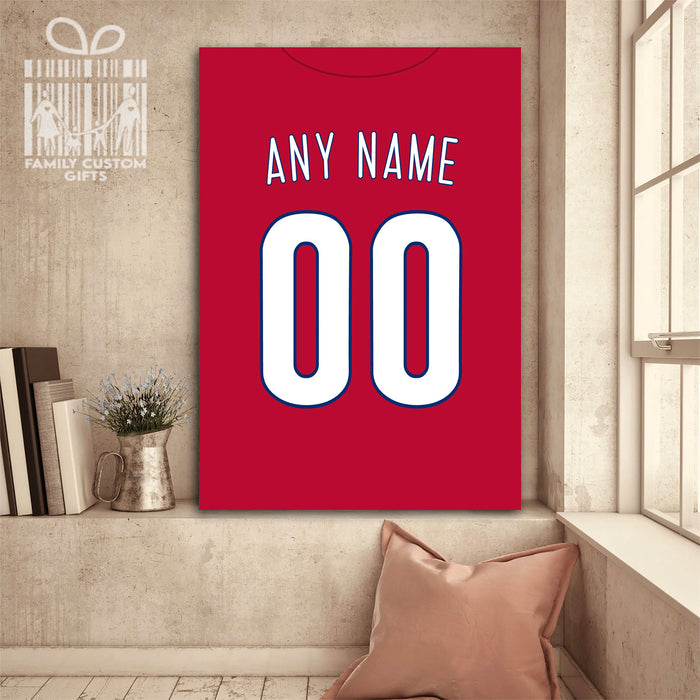 Philadelphia Jersey Custom Canvas Print Wall Art for Boy Girl Men Women Baseball Personalized Canvas Art
