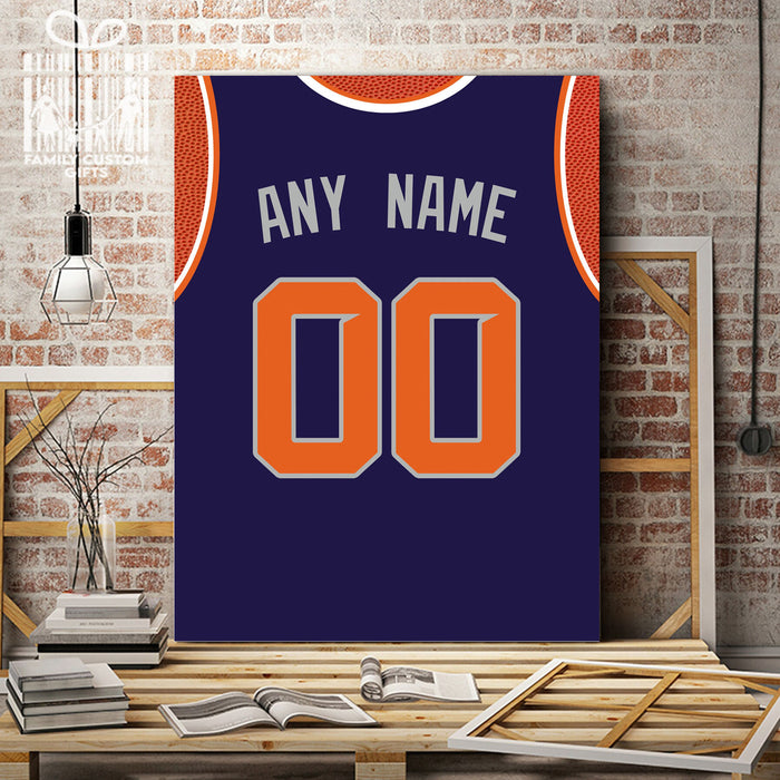 Phoenix Jersey Custom Canvas Print Wall Art for Boy Girl Men Women Basketball Personalized Canvas Art