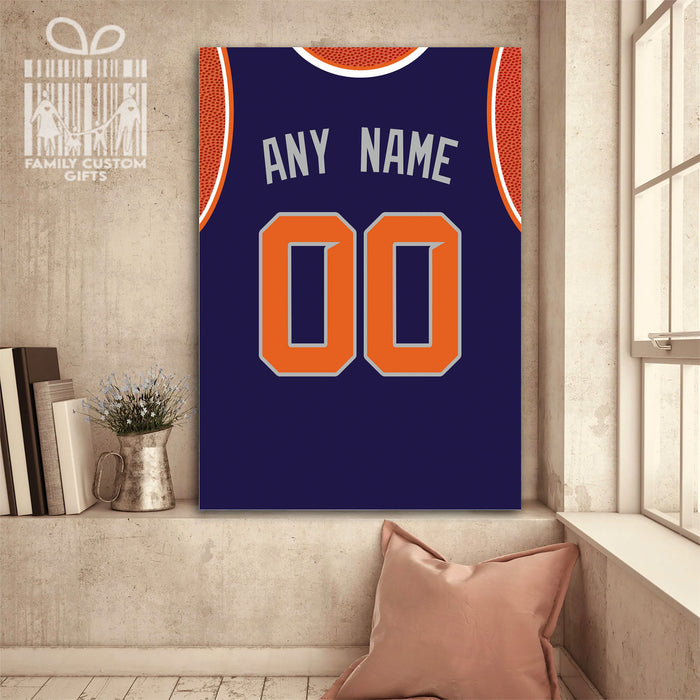 Phoenix Jersey Custom Canvas Print Wall Art for Boy Girl Men Women Basketball Personalized Canvas Art