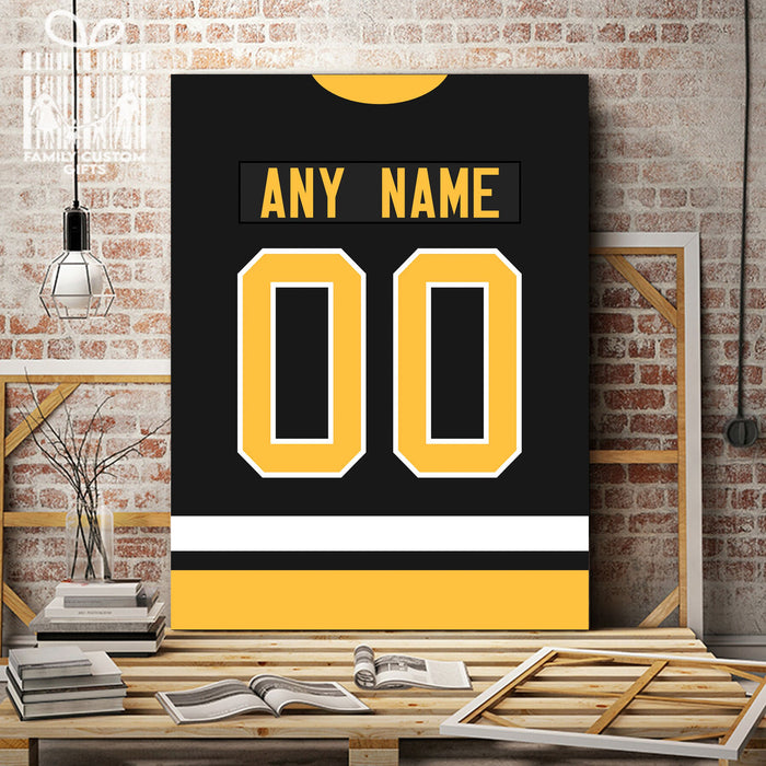 Pittsburgh Jersey Custom Canvas Print Wall Art for Boy Girl Men Women Hockey Personalized Canvas Art