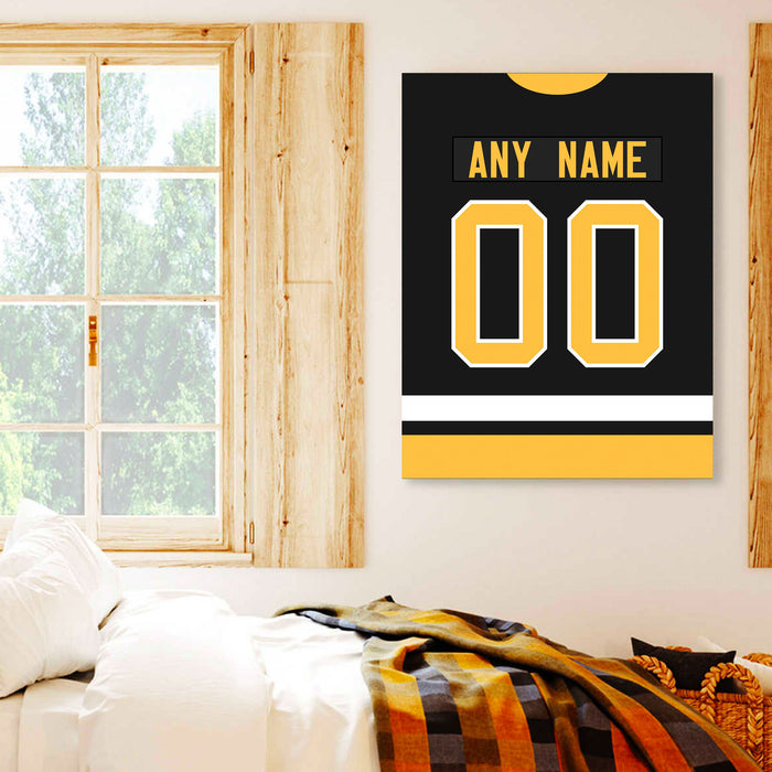 Pittsburgh Jersey Custom Canvas Print Wall Art for Boy Girl Men Women Hockey Personalized Canvas Art