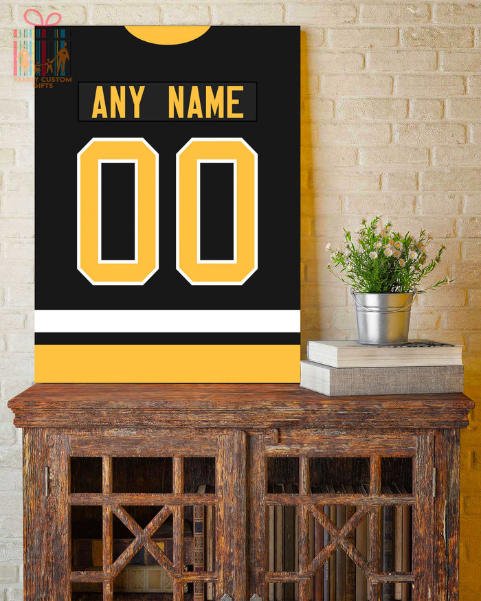 Pittsburgh Jersey Custom Canvas Print Wall Art for Boy Girl Men Women Hockey Personalized Canvas Art