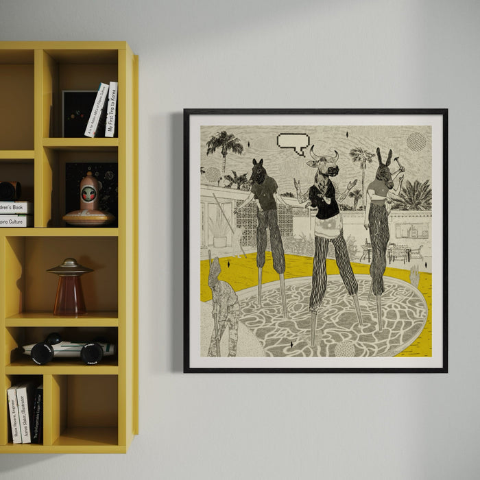 The artwork, Pool Party 3, by Steve Moors, displayed in a room.