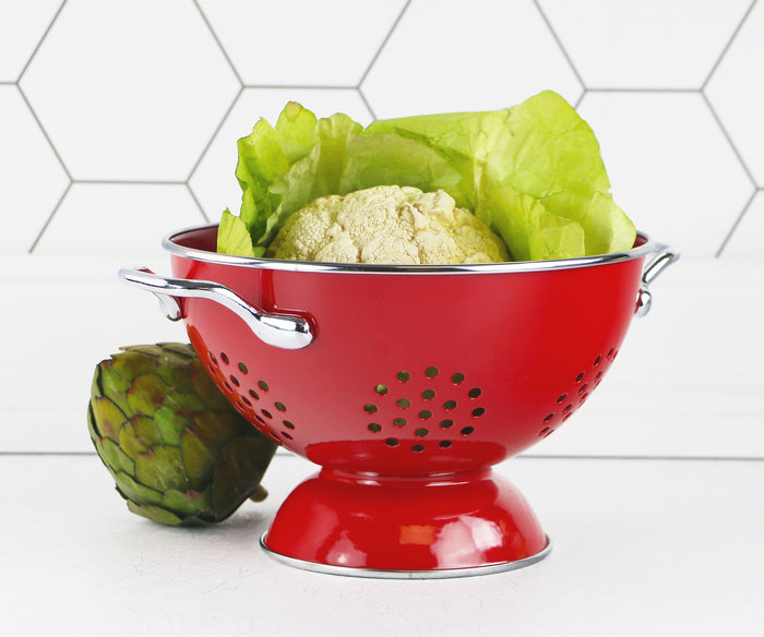 Powder Coated Colanders, Various Sizes, Red