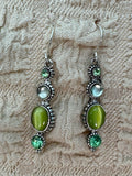 Rare Vintage Green Cat Eye Earrings