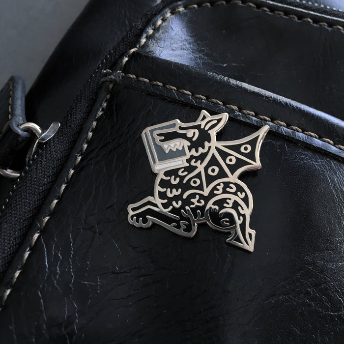 Rather Keen - Book Wyrm enamel pin - Book Dragon pin