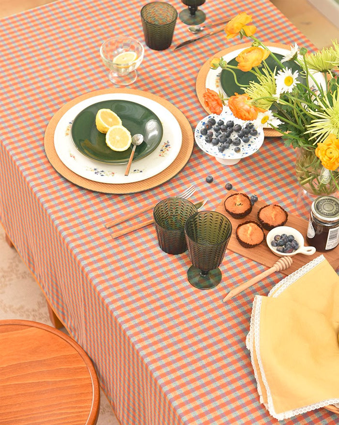 Rectangle Table Covers for Dining Room Table, Square Tablecloth for Coffee Table, Cotton Chequer Rectangular Tablecloth for Kitchen, Table Cloth-Paintingforhome
