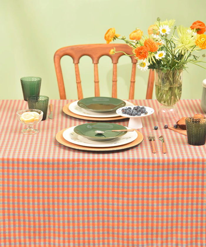 Rectangle Table Covers for Dining Room Table, Square Tablecloth for Coffee Table, Cotton Chequer Rectangular Tablecloth for Kitchen, Table Cloth-Paintingforhome