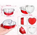 Red Foil heart cup with plastic lid 25pcs