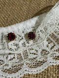 Red Gemstone Stud Earrings