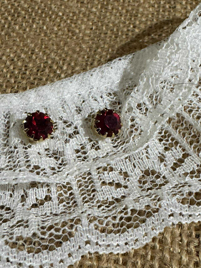 Red Gemstone Stud Earrings