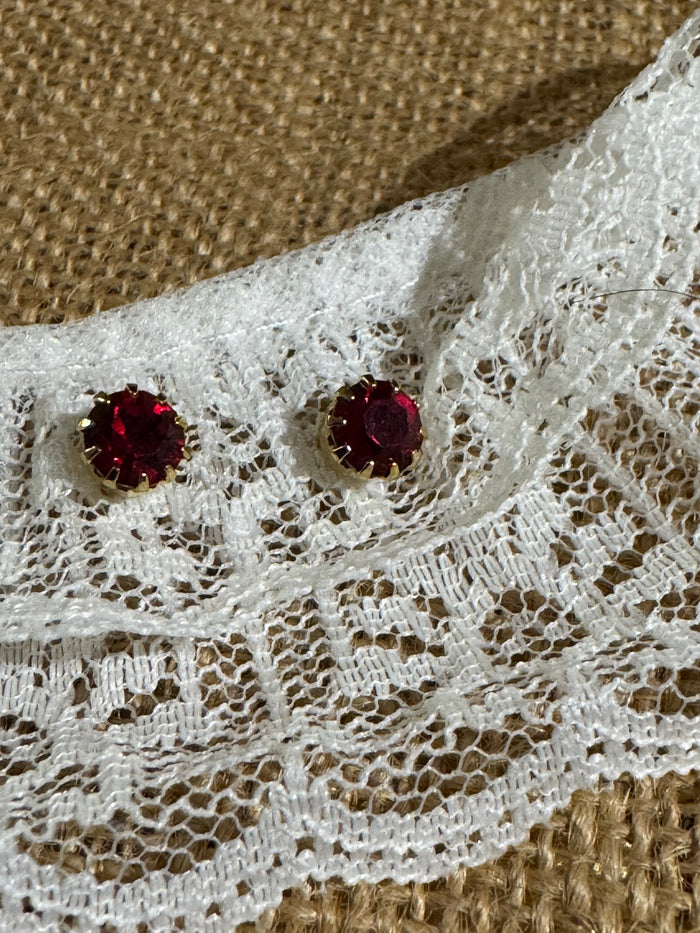 Red Gemstone Stud Earrings