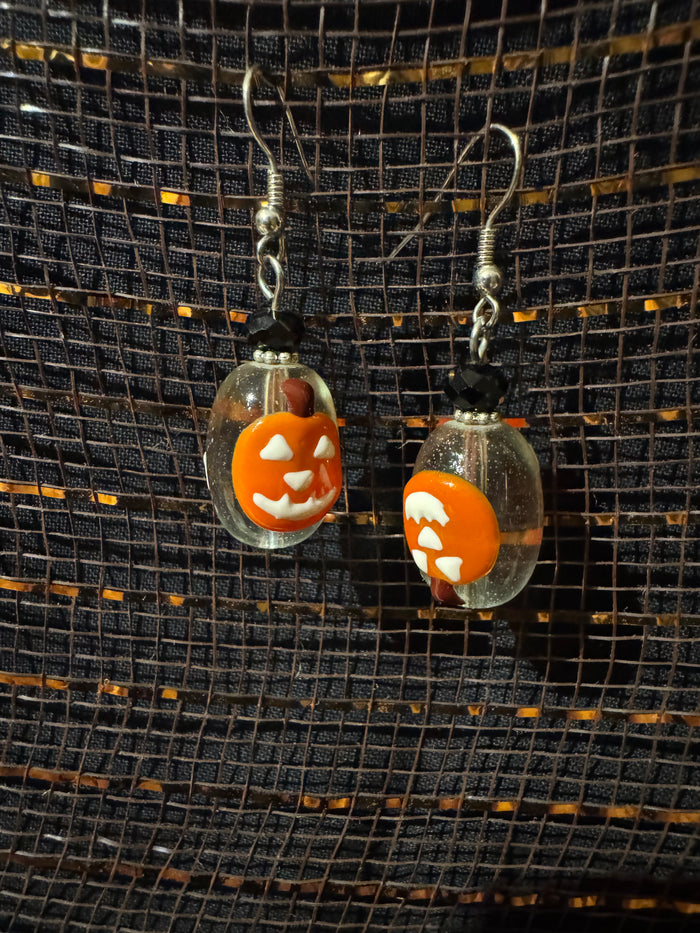 Retro Halloween Pumpkin Earrings 🎃