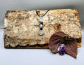Rose Quartz and Amethyst twisted spiral pendant