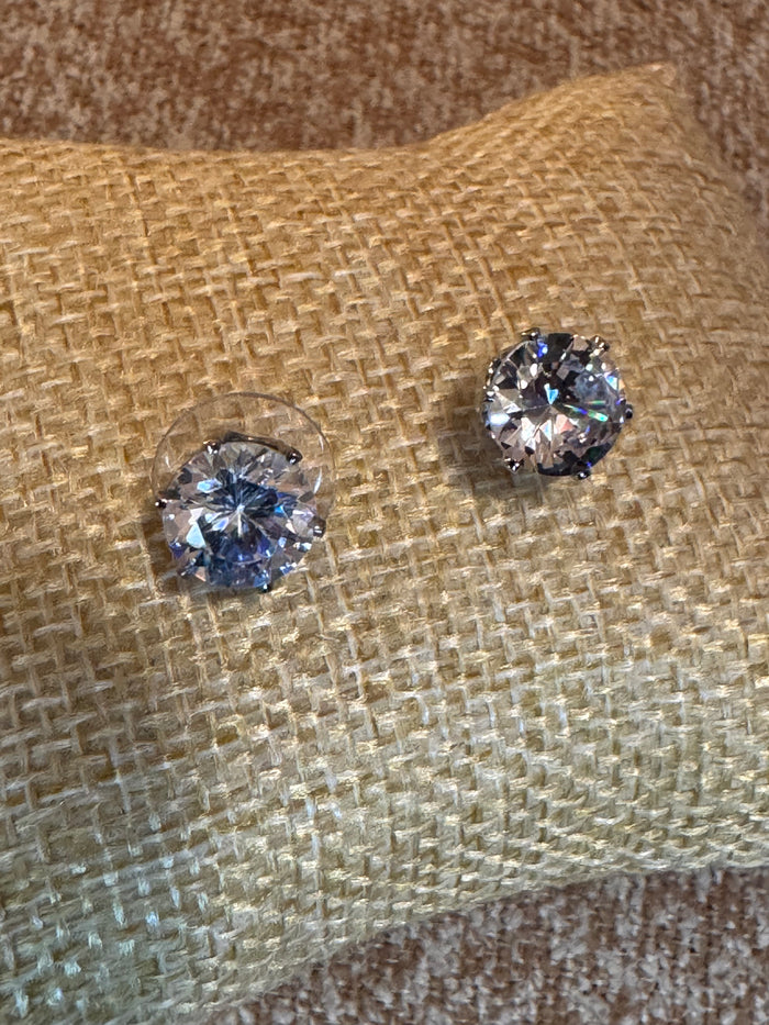 Round CZ Stud Earrings