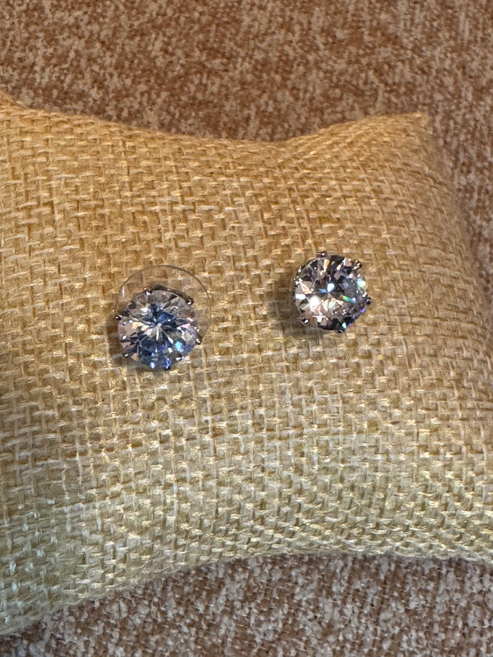 Round CZ Stud Earrings