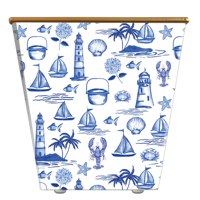 Seaside Toile: Cachepot Container Only: Standard