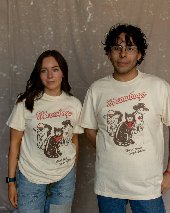Shop Good - Meowboys Western Tee: Cream / 2XL